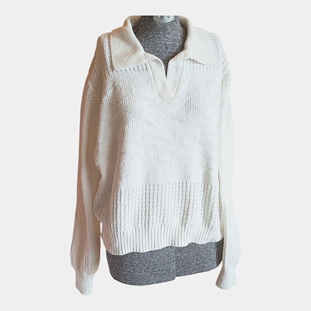 Absolutely Famous Polo-Collar Sweater SZ L
